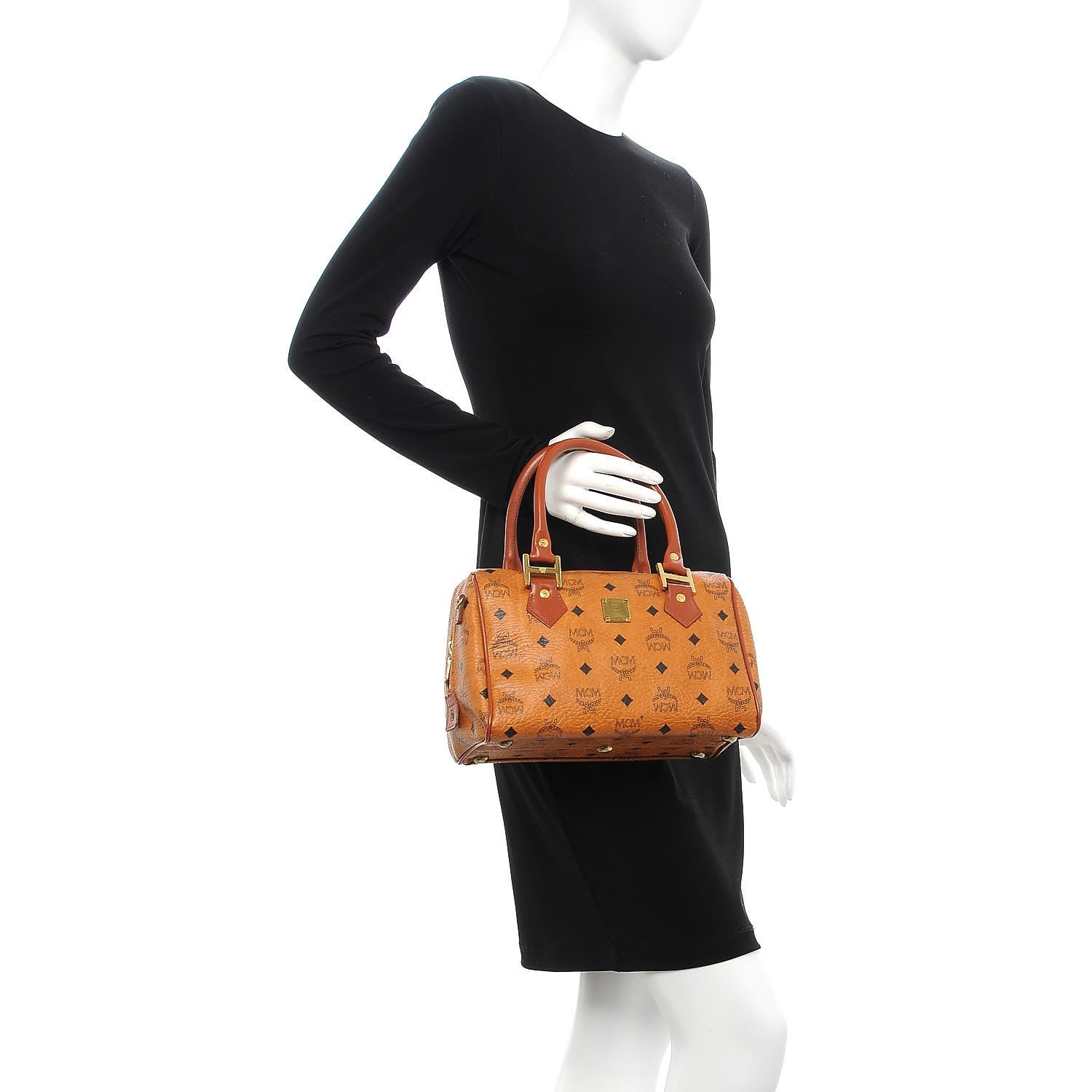 MCM Visetos Boston Bag Cognac 2 of 12