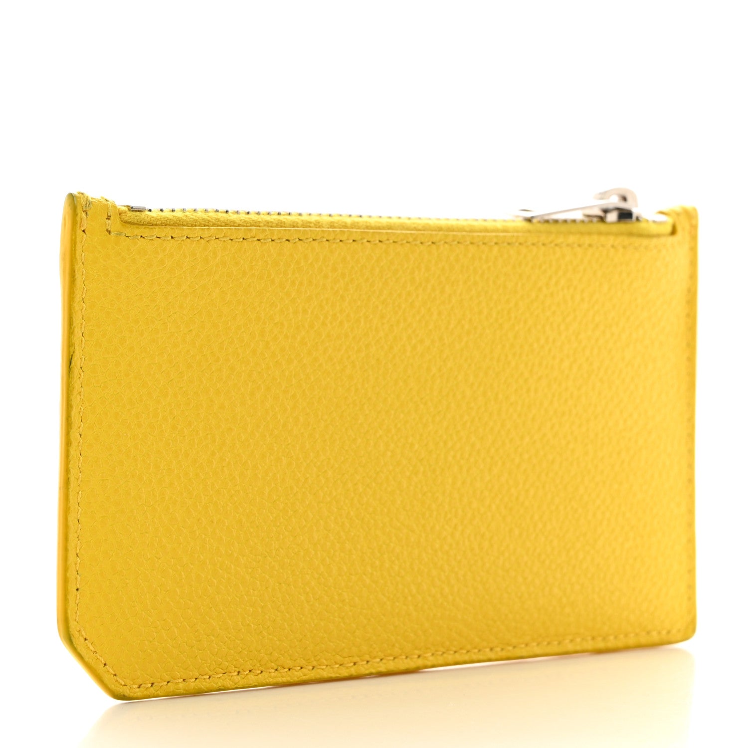 Saint Laurent Grained Calfskin 5 Fragments Zip Pouch Card Holder Sunflower 3 of 7