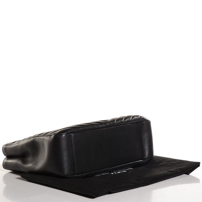 Saint Laurent Sheepskin Classic Matelasse Chevron Large Monogram Shopping Bag Black 13 of 18