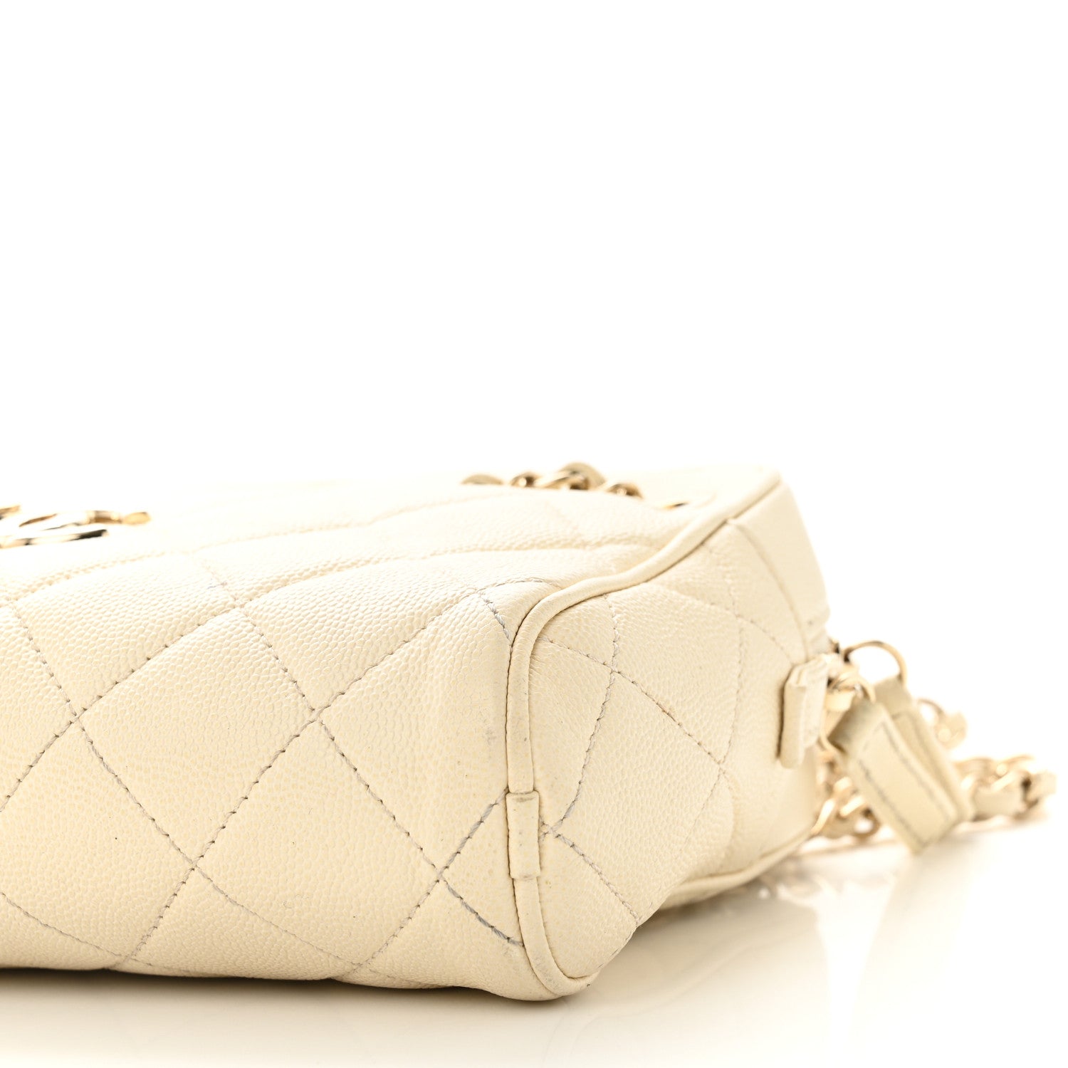 Chanel Caviar Quilted Small In & Out Camera Case White 10 of 12
