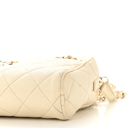 Chanel Caviar Quilted Small In & Out Camera Case White 10 of 12