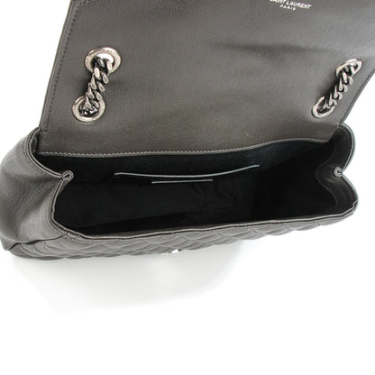 Saint Laurent Sheepskin Tri-Quilt Monogram Medium College Bag Dark Grey 5 of 8