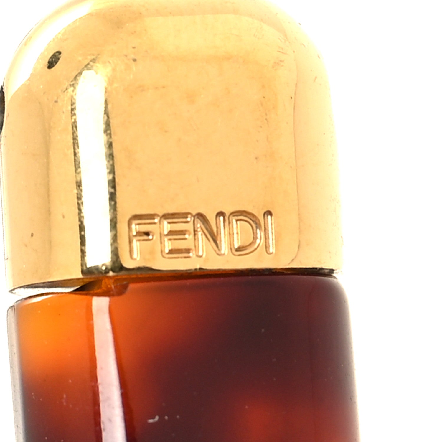 Fendi Plexiglass F Earrings Brown 4 of 5