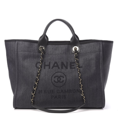 Chanel Mixed Fibers Calfskin Medium Deauville Tote Black 1 of 10