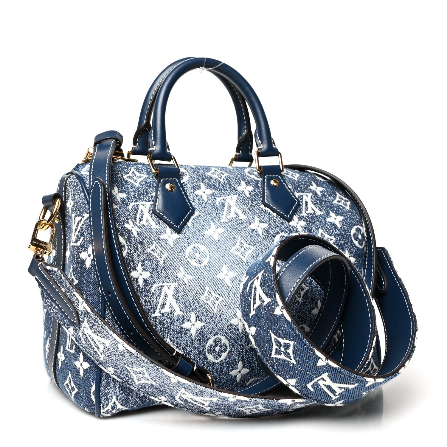 Louis Vuitton Monogram Jacquard Denim Speedy Bandouliere 25 Bleu 3 of 13