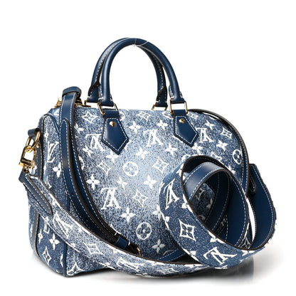 Louis Vuitton Monogram Jacquard Denim Speedy Bandouliere 25 Bleu 3 of 13