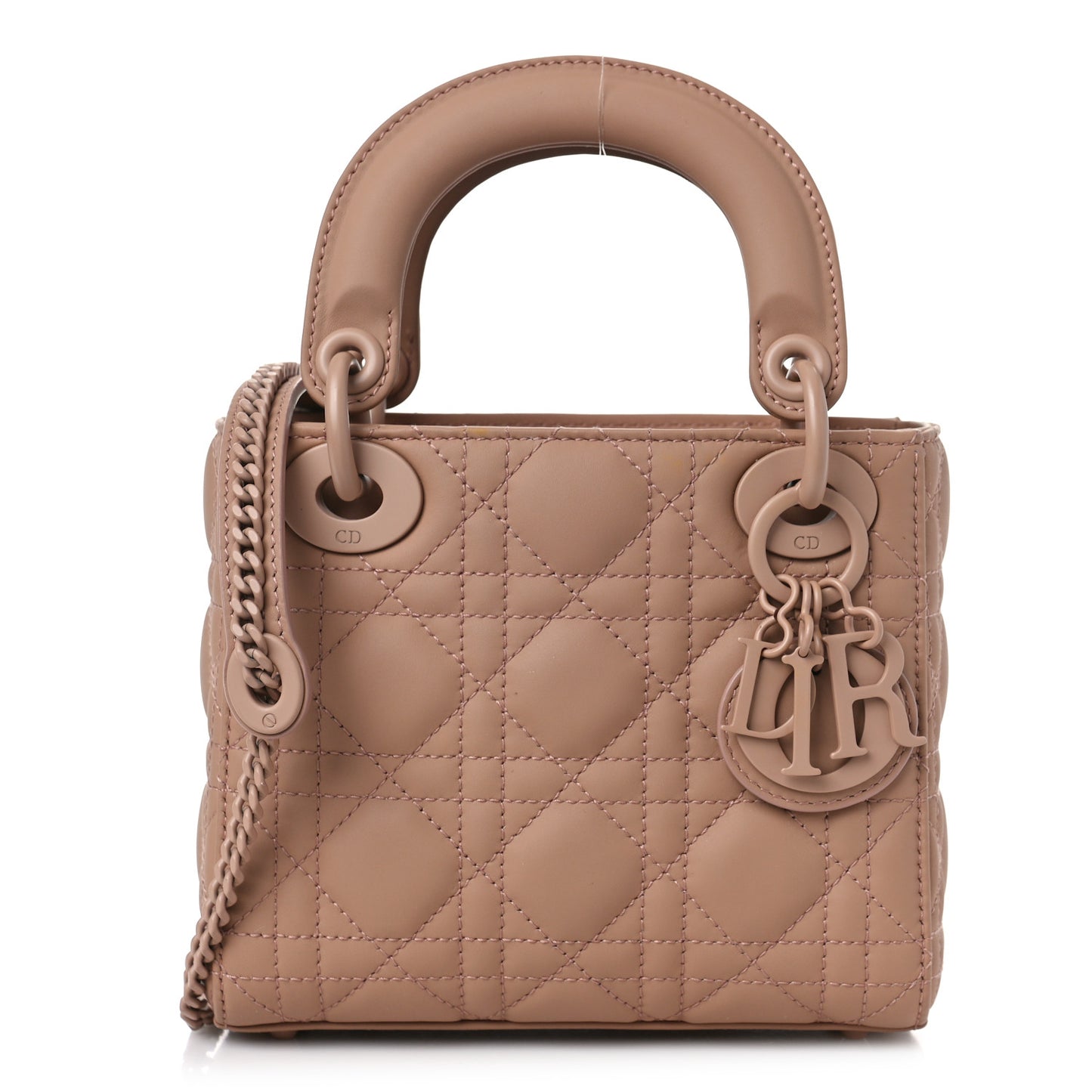 Ultra Matte Calfskin Cannage Mini Lady Dior Light Beige