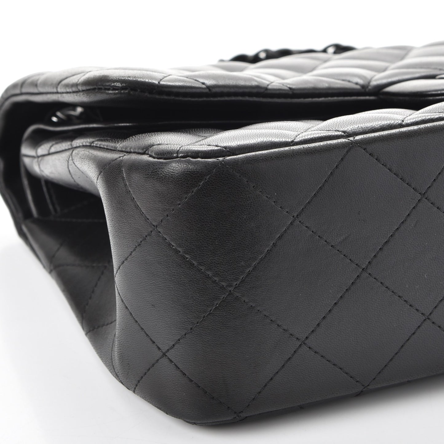 Lambskin Quilted Jumbo Double Flap So Black