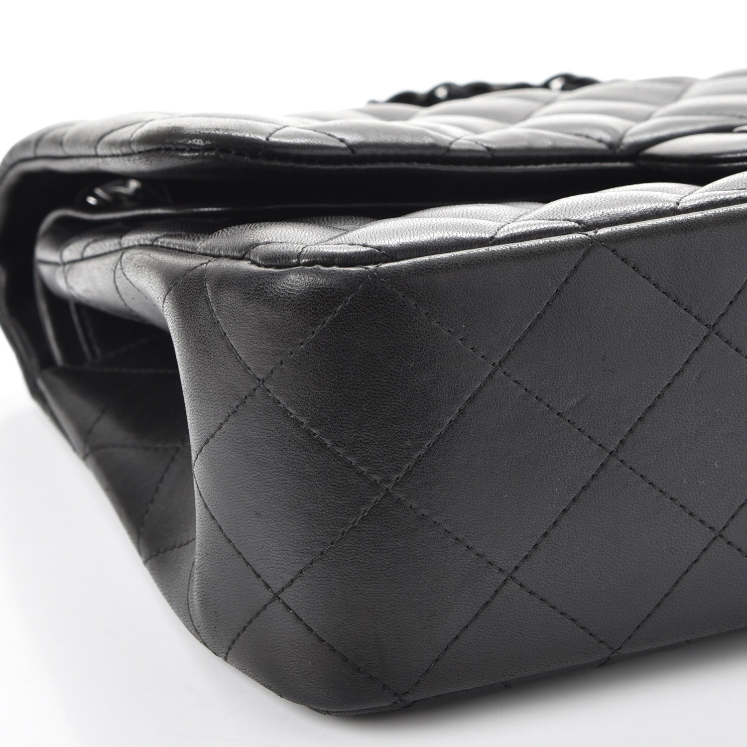 Chanel Lambskin Quilted Jumbo Double Flap So Black 9 of 16