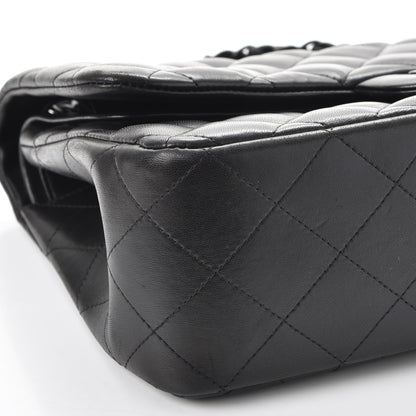 Chanel Lambskin Quilted Jumbo Double Flap So Black 9 of 16