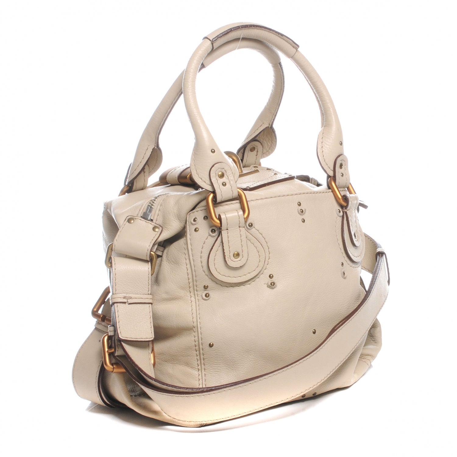 Chloe Leather Paddington Satchel Ivory 3 of 7