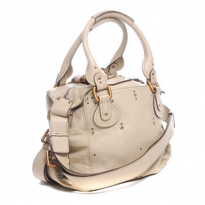 Chloe Leather Paddington Satchel Ivory 3 of 7