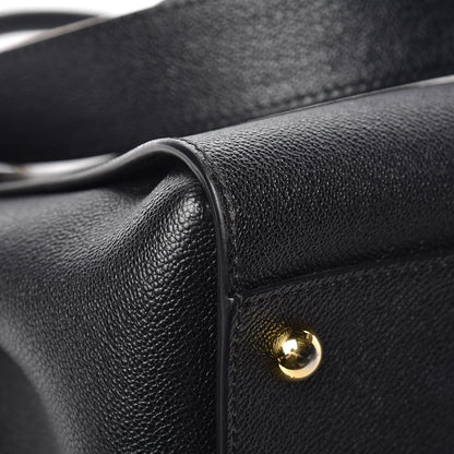Burberry Soft Grain Calfskin Medium Buckle Tote Black 15 of 16