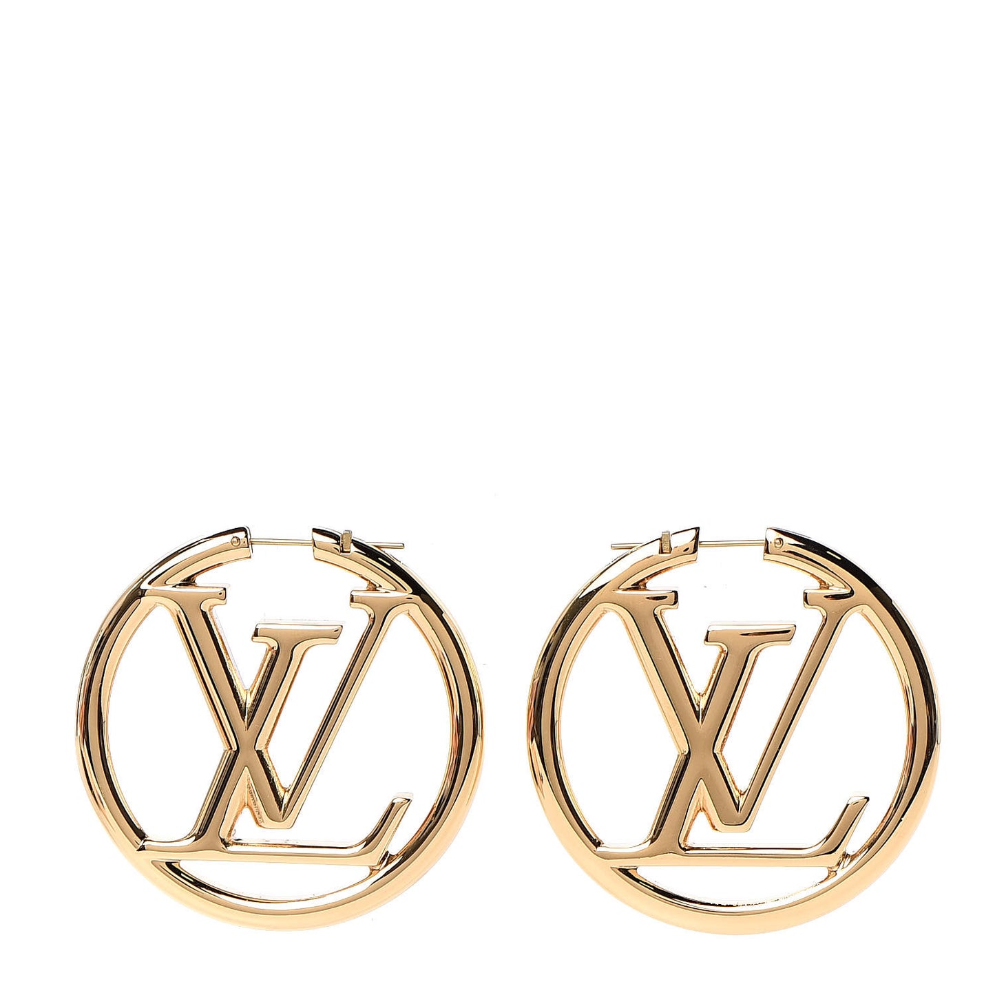 Metal Louise Hoop Earrings Gold