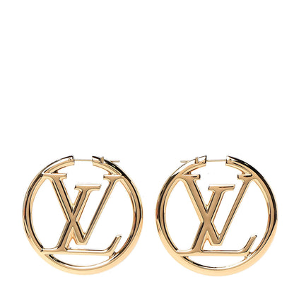 Louis Vuitton Metal Louise Hoop Earrings Gold 1 of 5