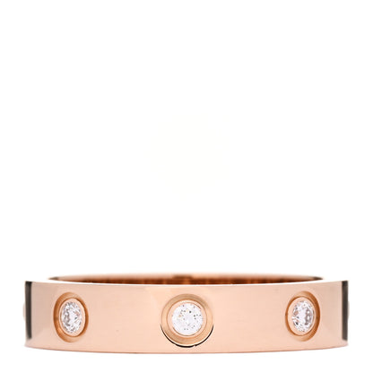 Cartier 18K Pink Gold 8 Diamond 4mm LOVE Wedding Band Ring 51 5.75 3 of 4