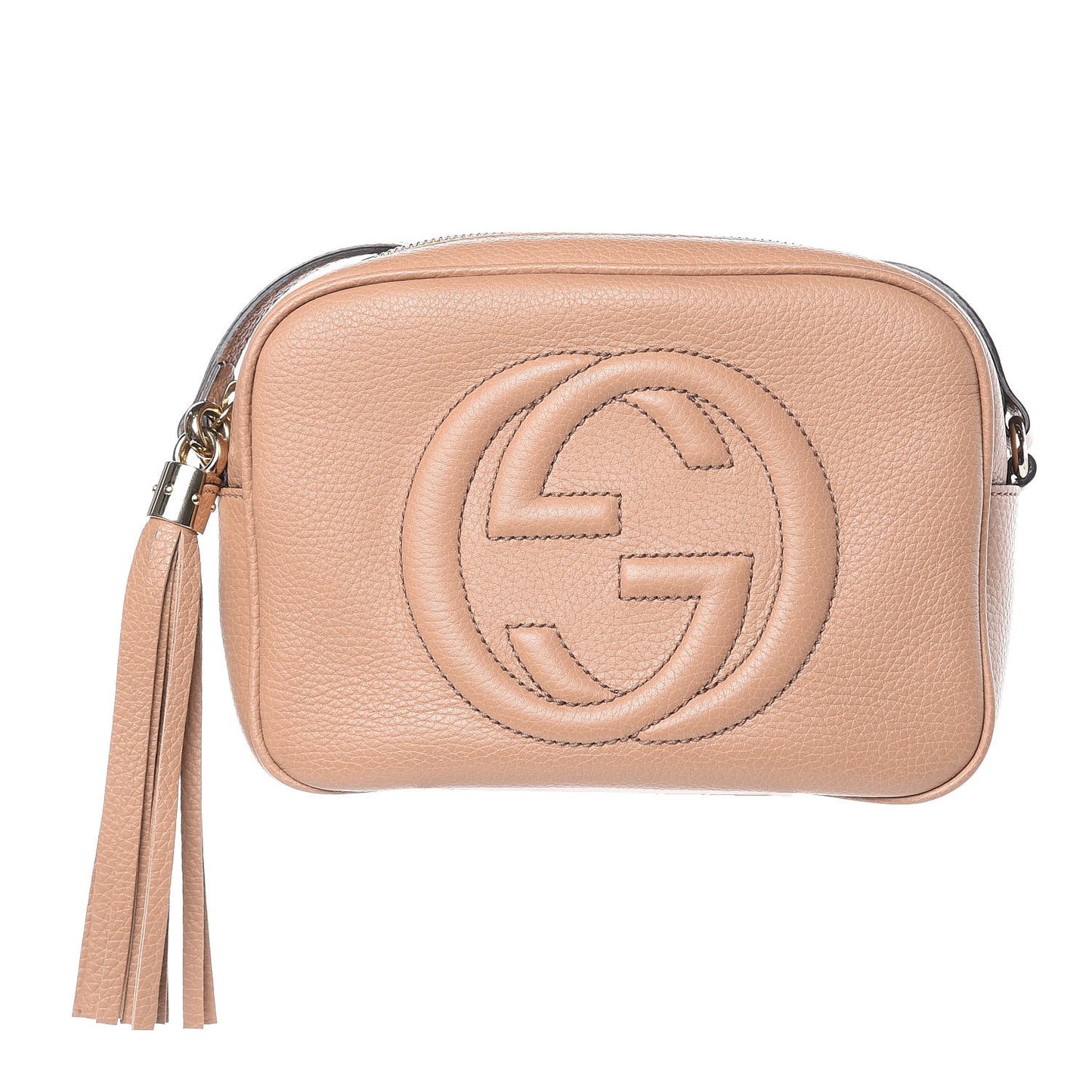 Pebbled Calfskin Small Soho Disco Bag Camelia