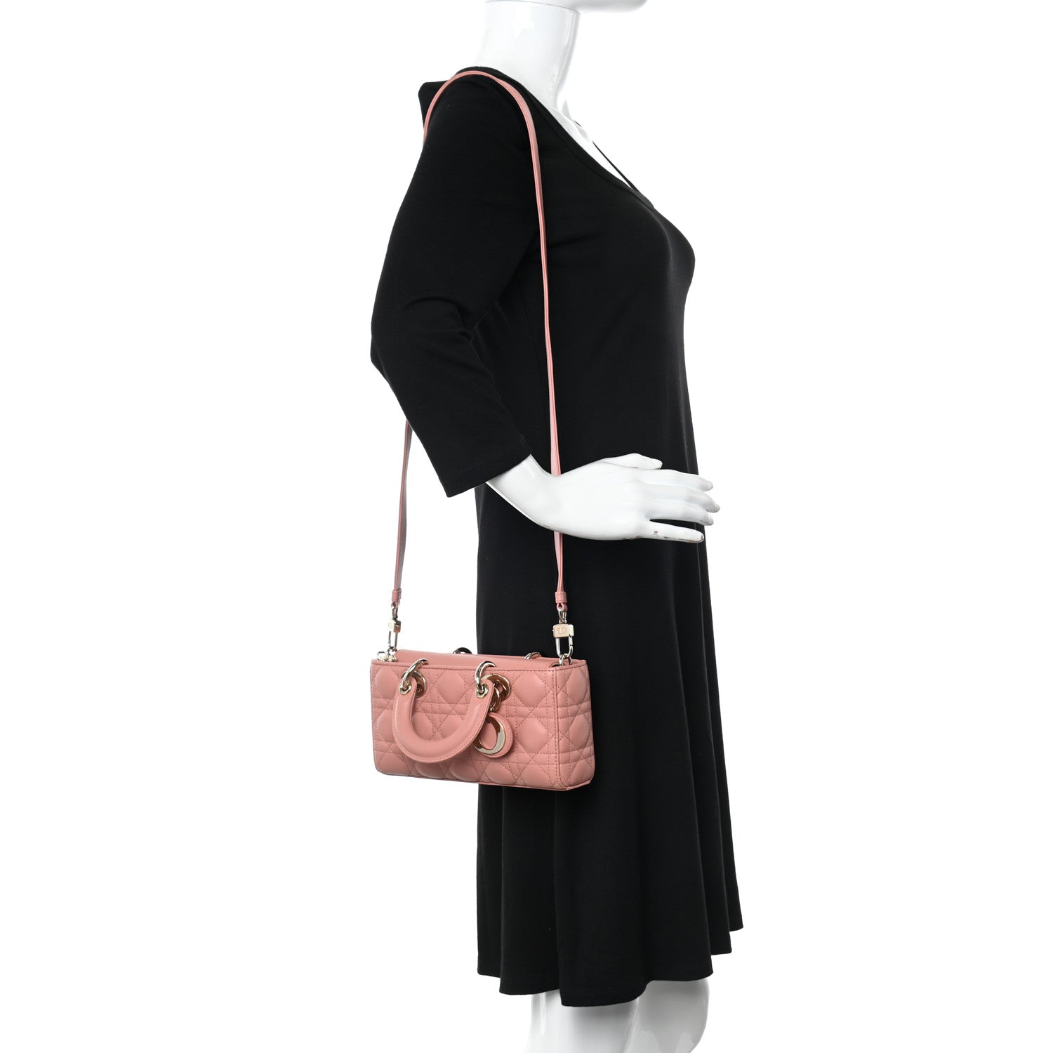 Christian Dior Lambskin Cannage Small Lady D-Joy Light Pink 2 of 12