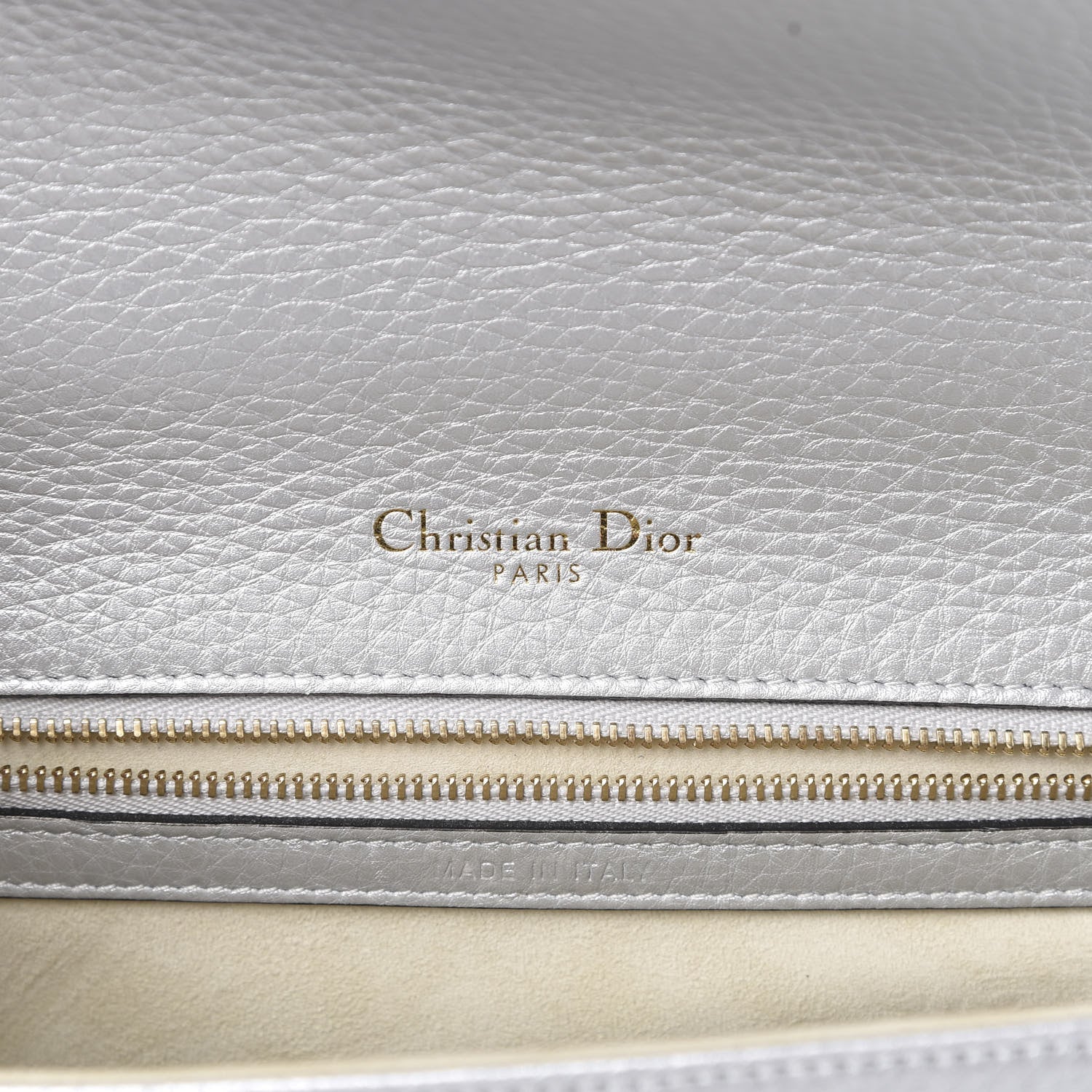 Christian Dior Metallic Grained Calfskin Medium Diorama Flap Bag Silver 6 of 17