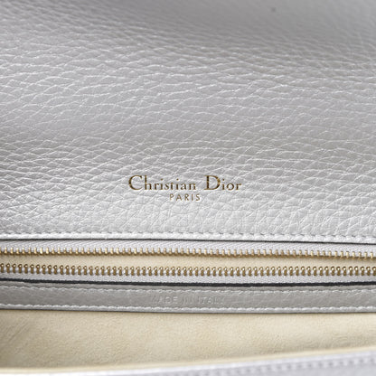 Christian Dior Metallic Grained Calfskin Medium Diorama Flap Bag Silver 6 of 17