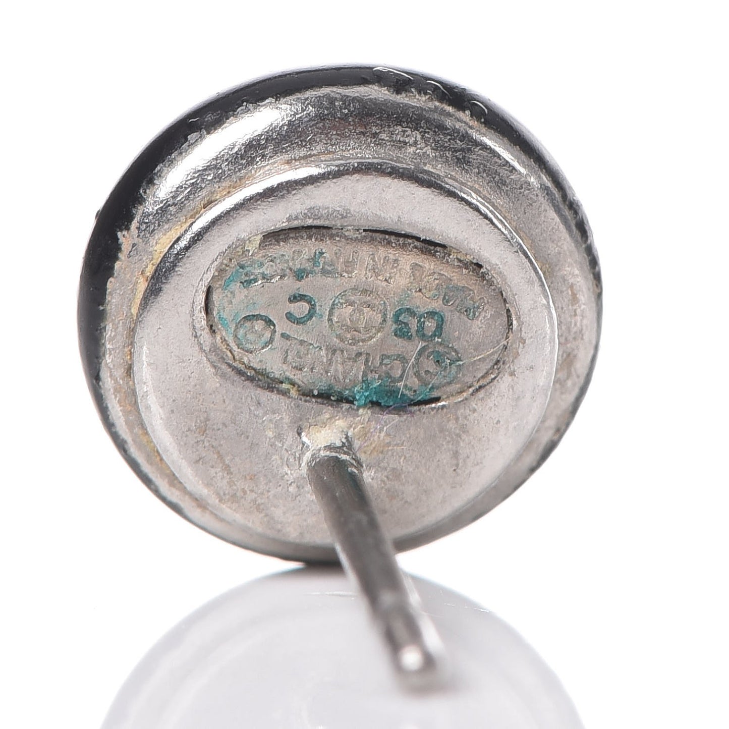 Resin CC Stud Earrings Black