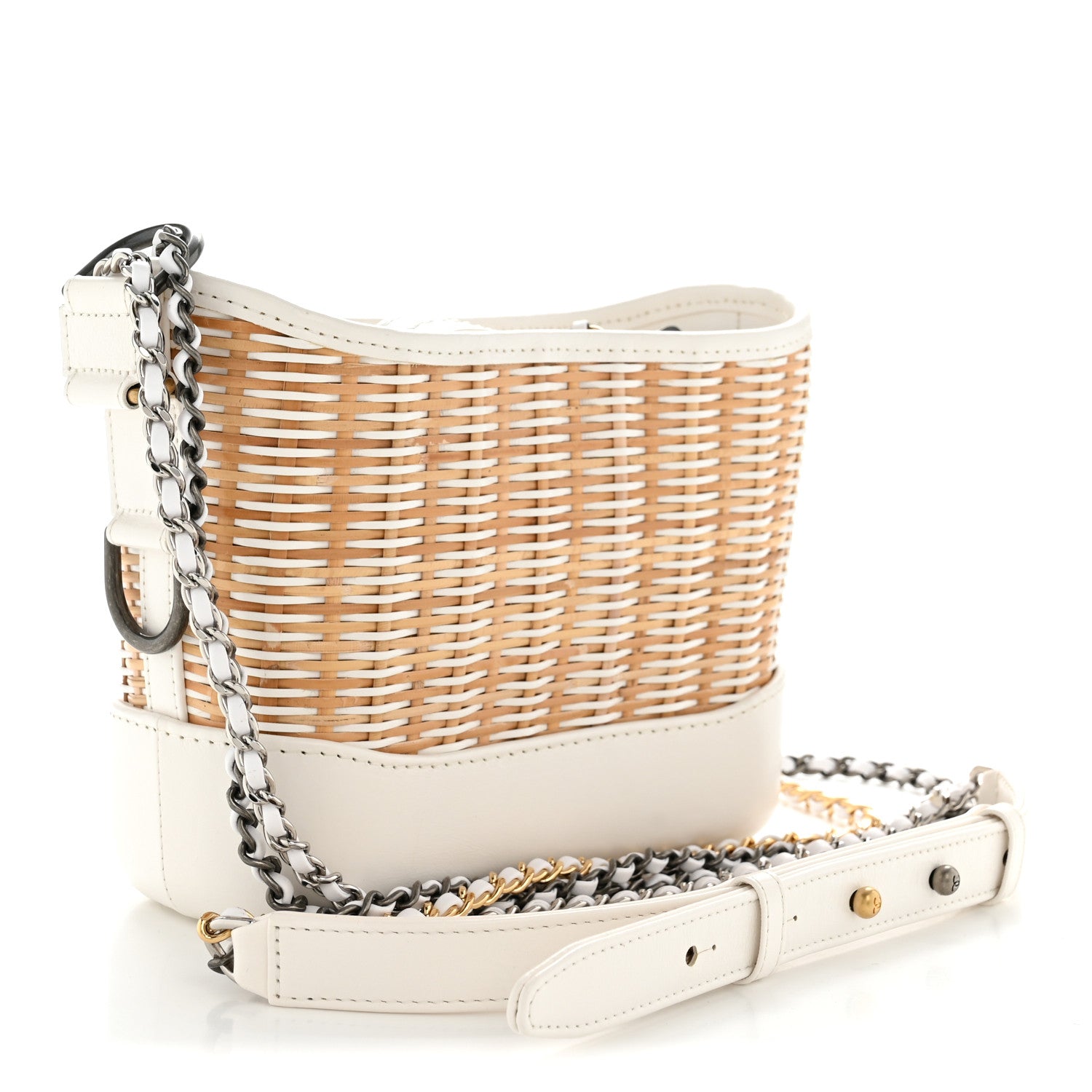 Chanel Rattan Calfskin Small Gabrielle Hobo Beige Ivory 3 of 15