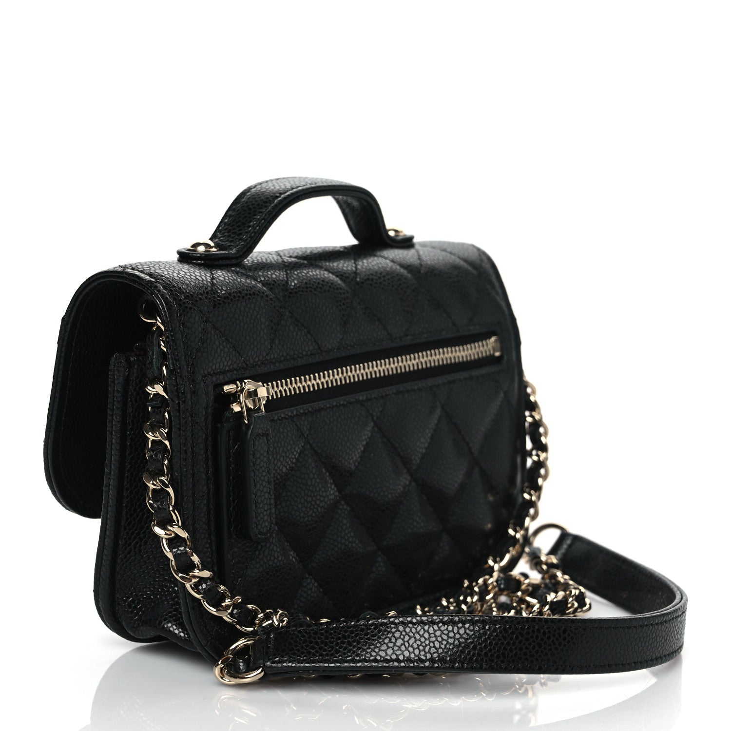Chanel Caviar Quilted Business Affinity Clutch With Chain Black 2 of 9
