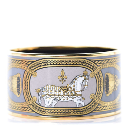 Hermes Enamel Printed Extra Wide Grand Apparat Bracelet 62 1 of 6