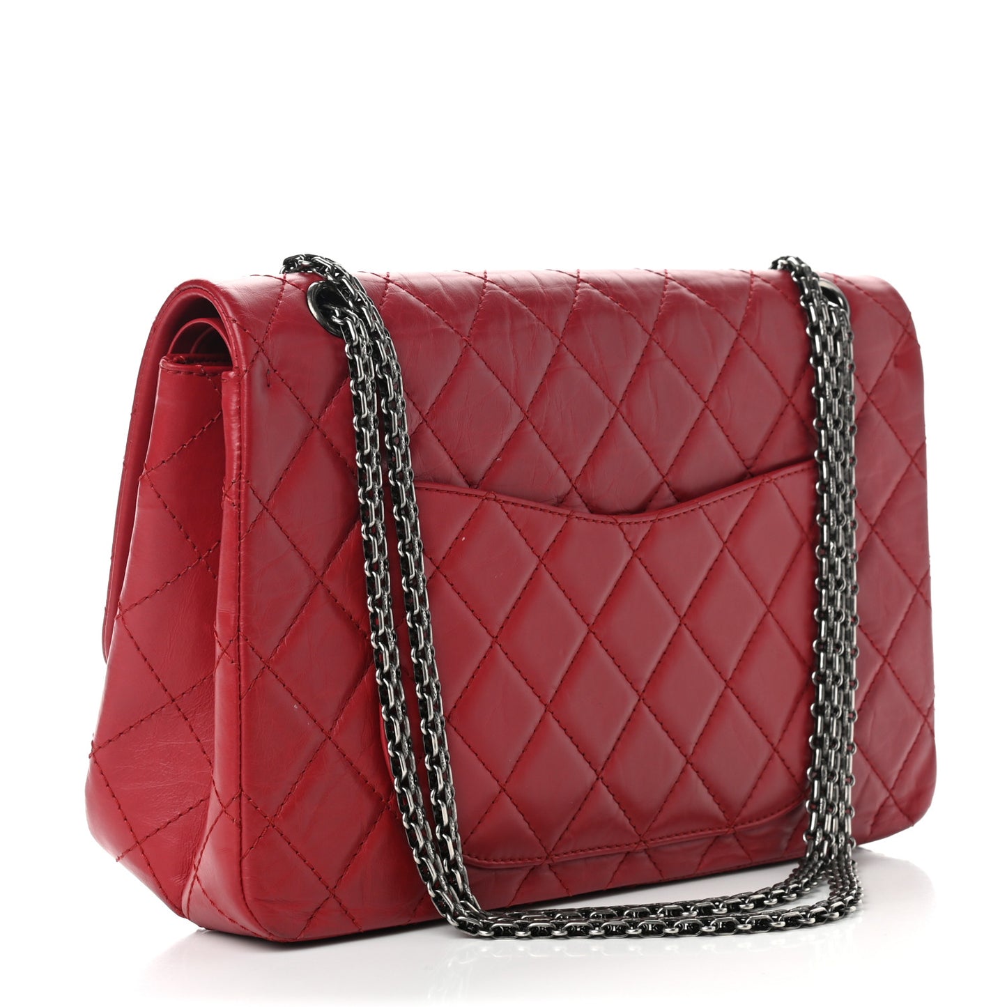 Aged Calfskin Quilted 2.55 Reissue 227 Flap Red