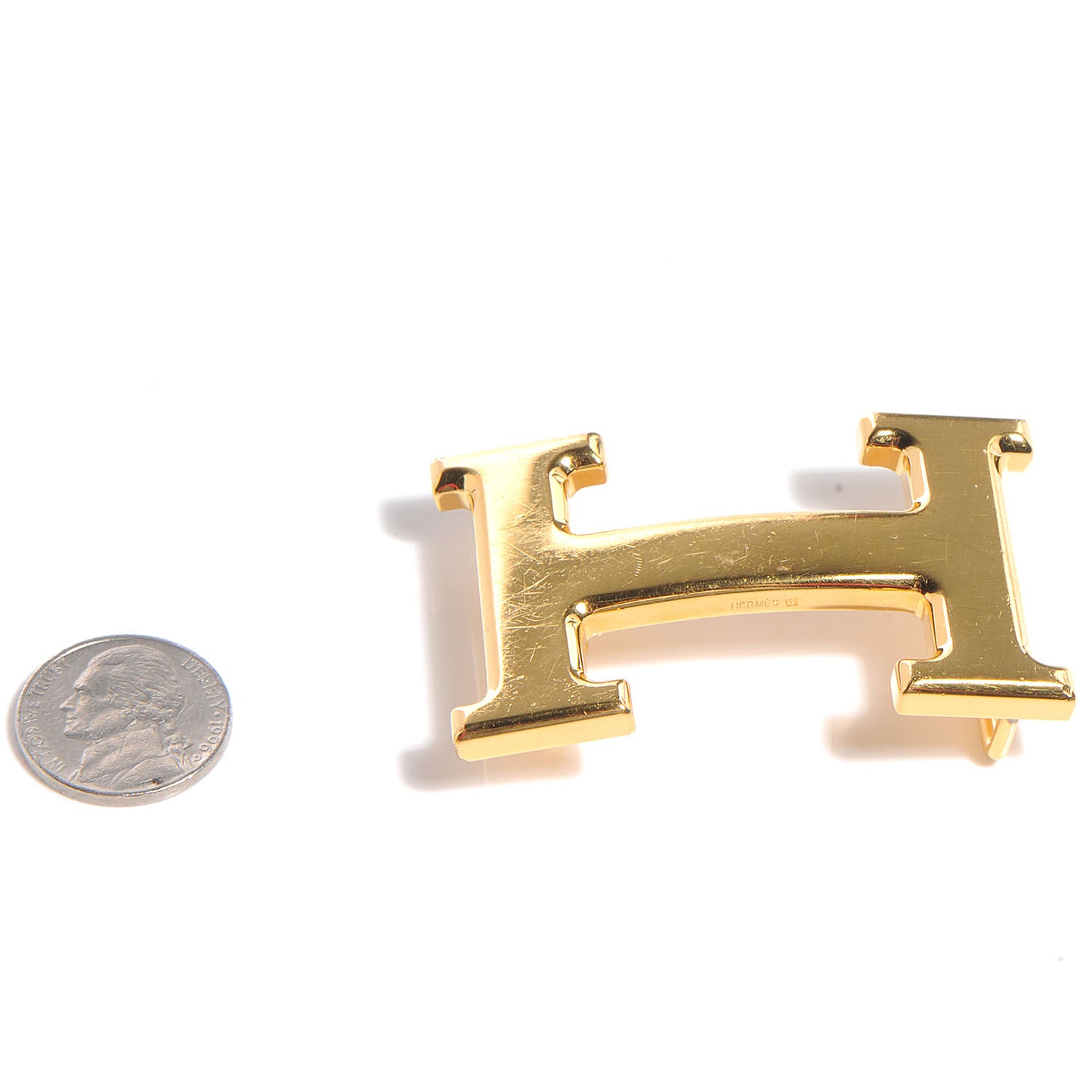 32mm H Belt Buckle Gold