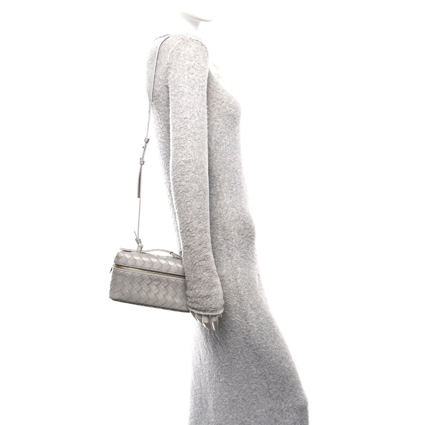 Calfskin Intrecciato Bang Bang Vanity Case Limestone