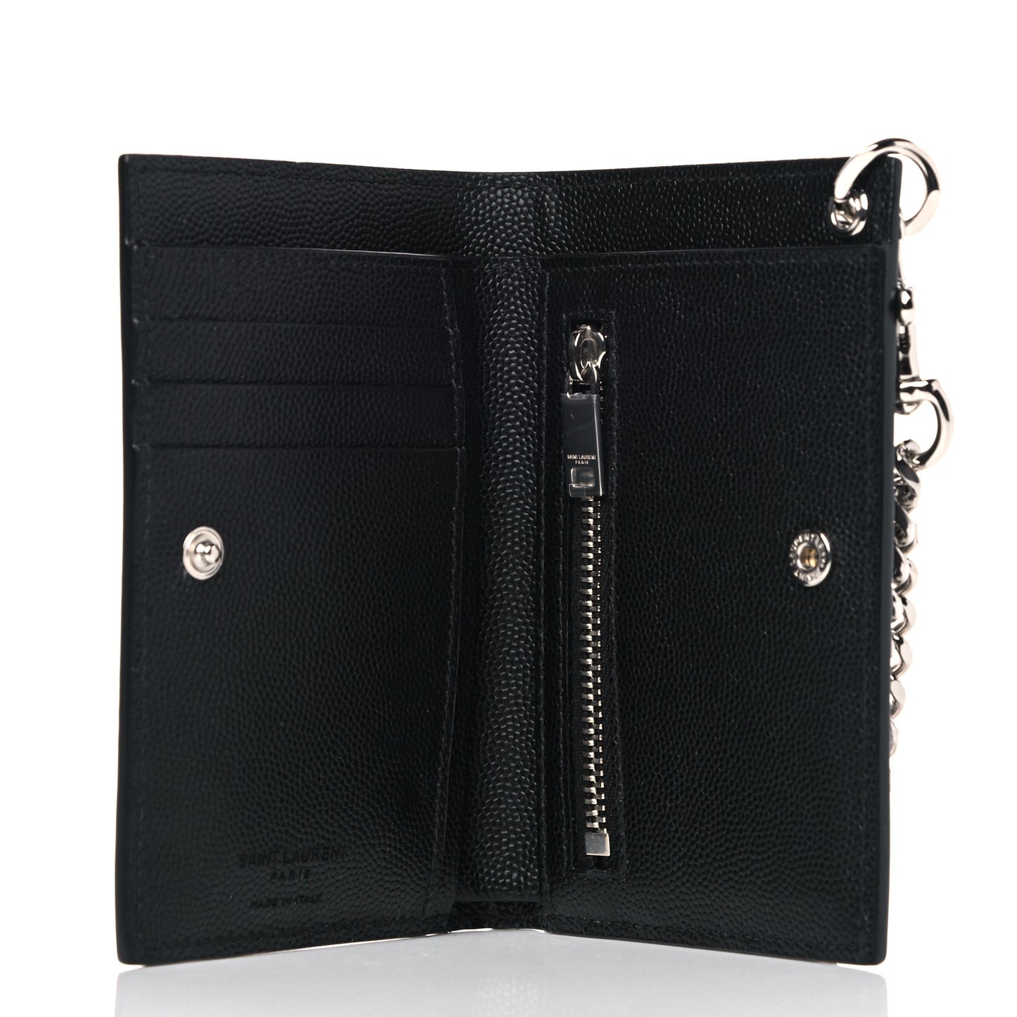Grain De Poudre North South Chain Wallet Black