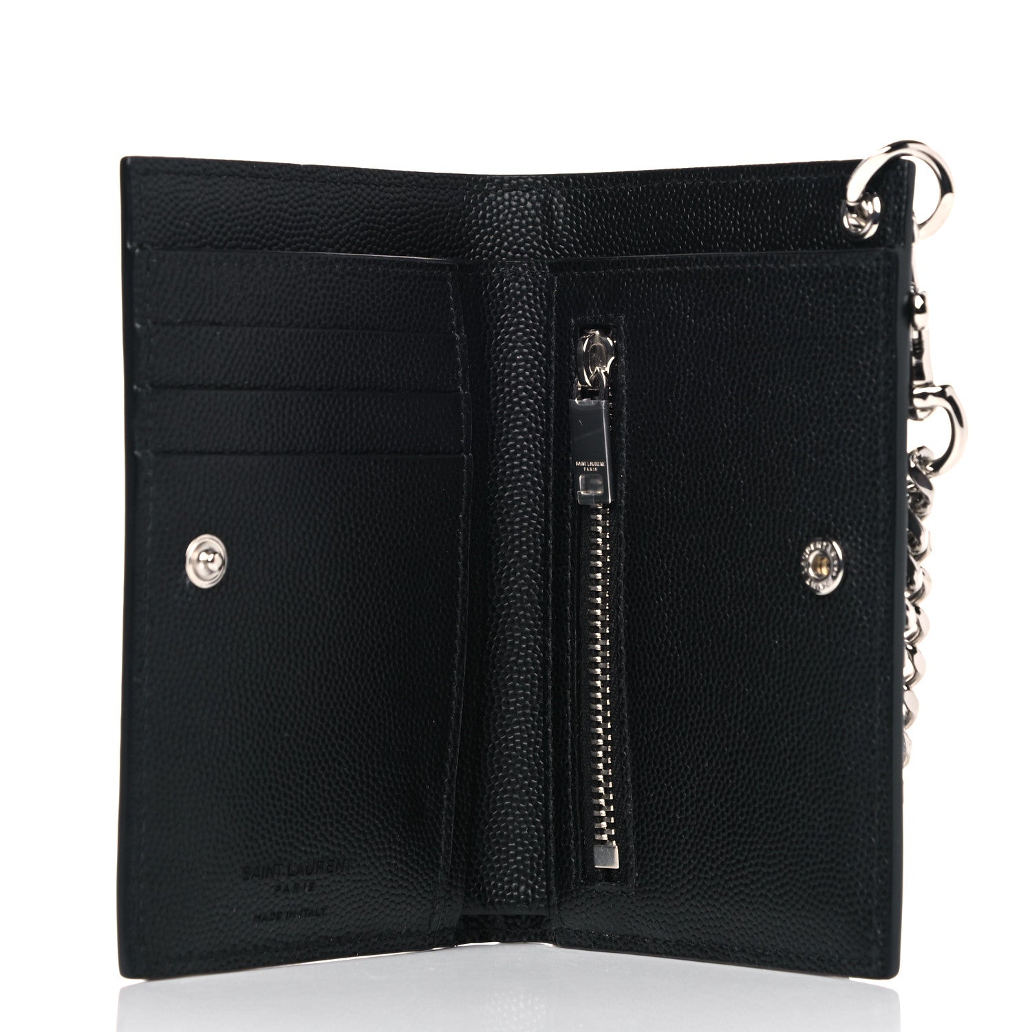 Saint Laurent Grain De Poudre North South Chain Wallet Black 4 of 7