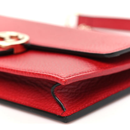 Gucci Dollar Calfskin Interlocking G Chain Wallet Red 9 of 9