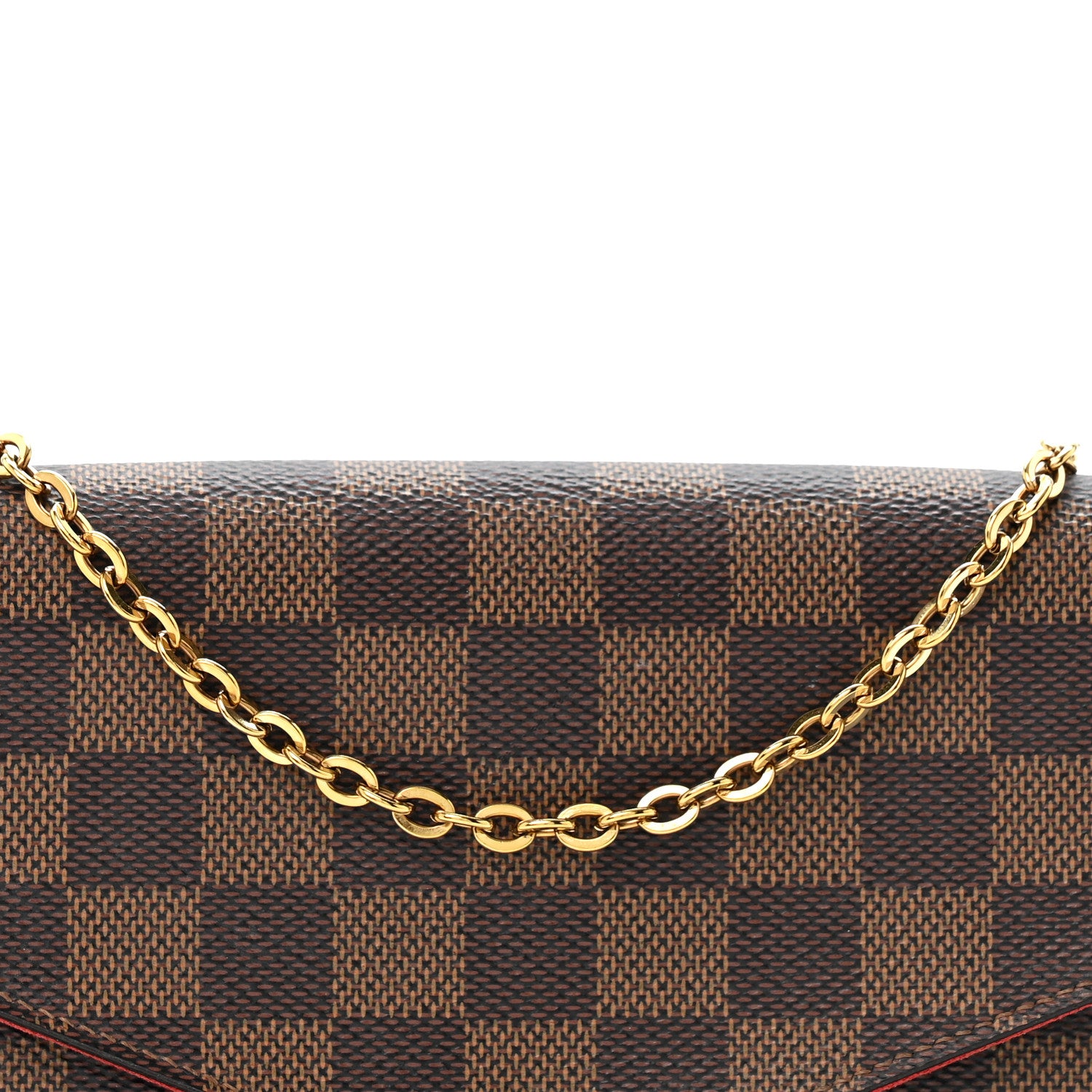 Louis Vuitton Damier Ebene Pochette Felicie Chain Wallet 9 of 14