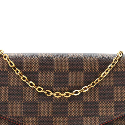 Louis Vuitton Damier Ebene Pochette Felicie Chain Wallet 9 of 14