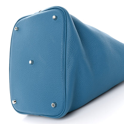 Hermes Taurillon Clemence Picotin Lock 26 GM Bleu Izmir 9 of 10