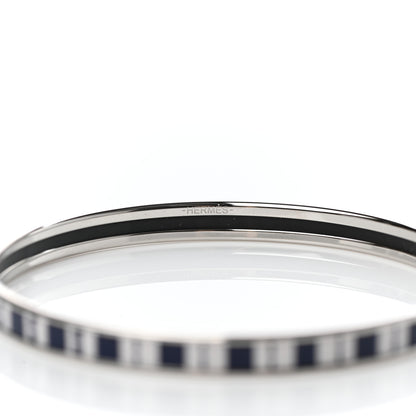 Hermes Printed Enamel OP'H Extra Narrow Bracelet 70 Ultramarine White 4 of 5