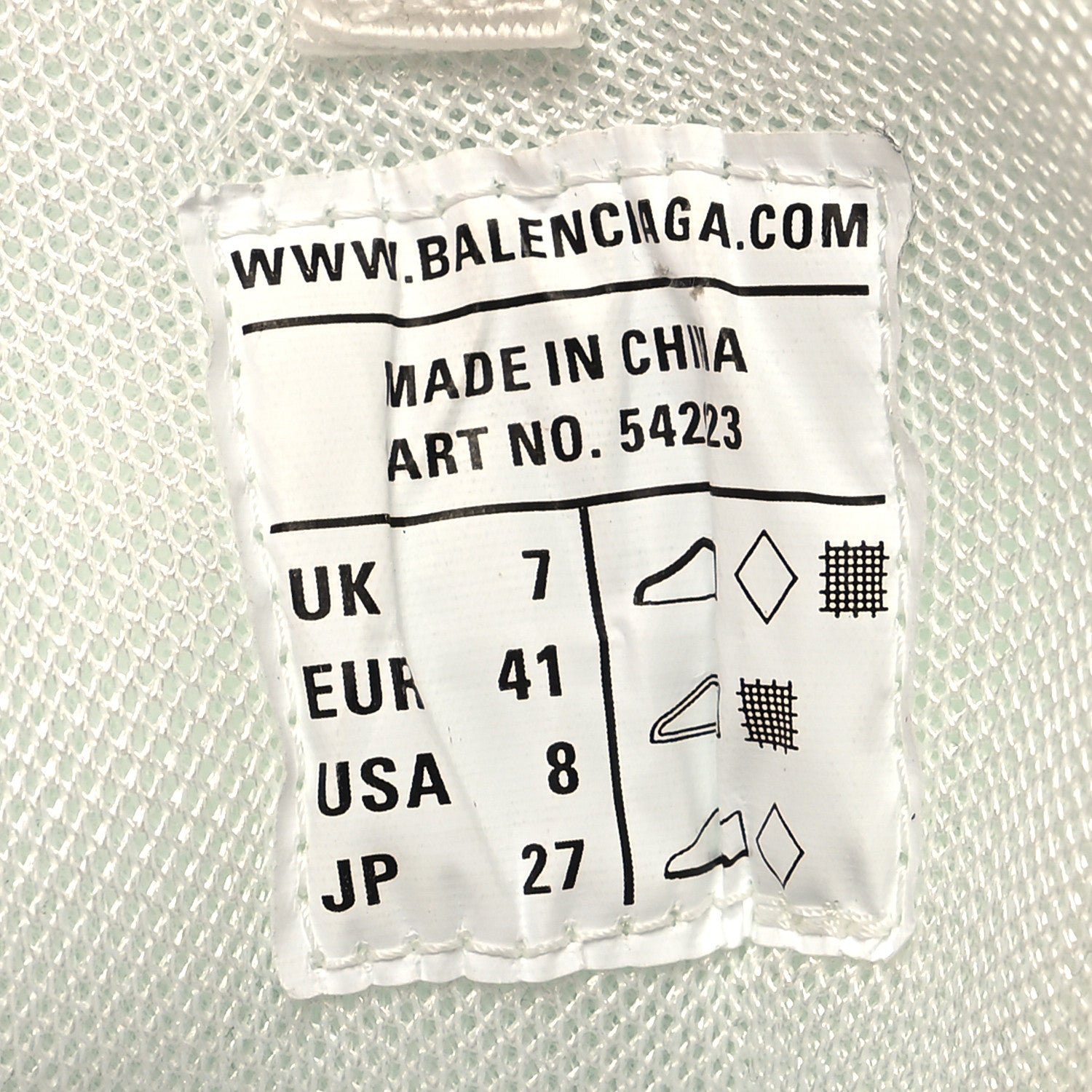 Balenciaga Mesh Nubuck Effect Fabric Glow in the Dark Mens Sneakers 41 White 6 of 7