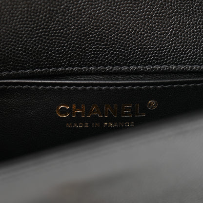 Chanel Caviar Chevron Quilted Small Boy Flap Black 6 of 11