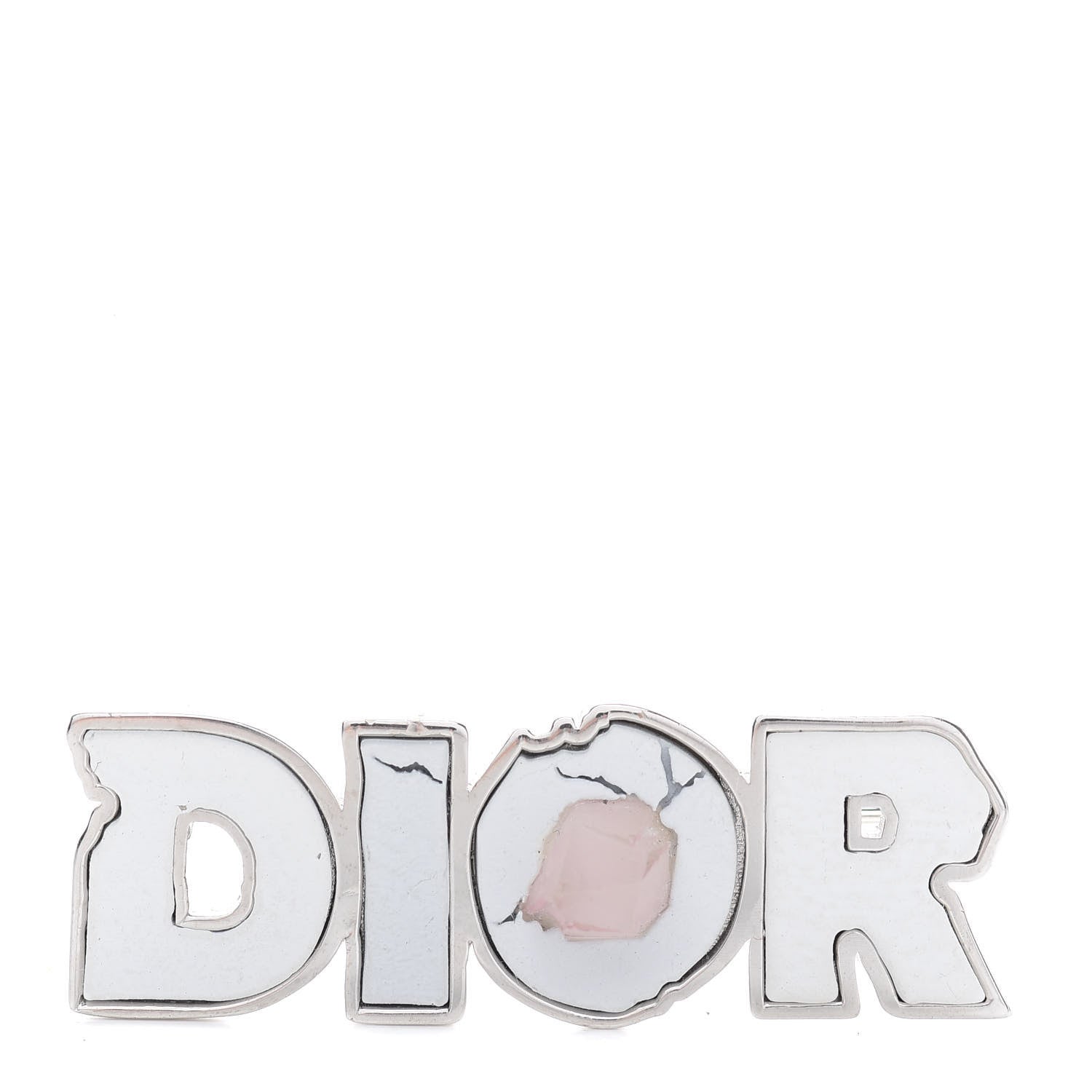 Christian Dior X DANIEL ARSHAM Logo Brooch White Silver 1 of 4