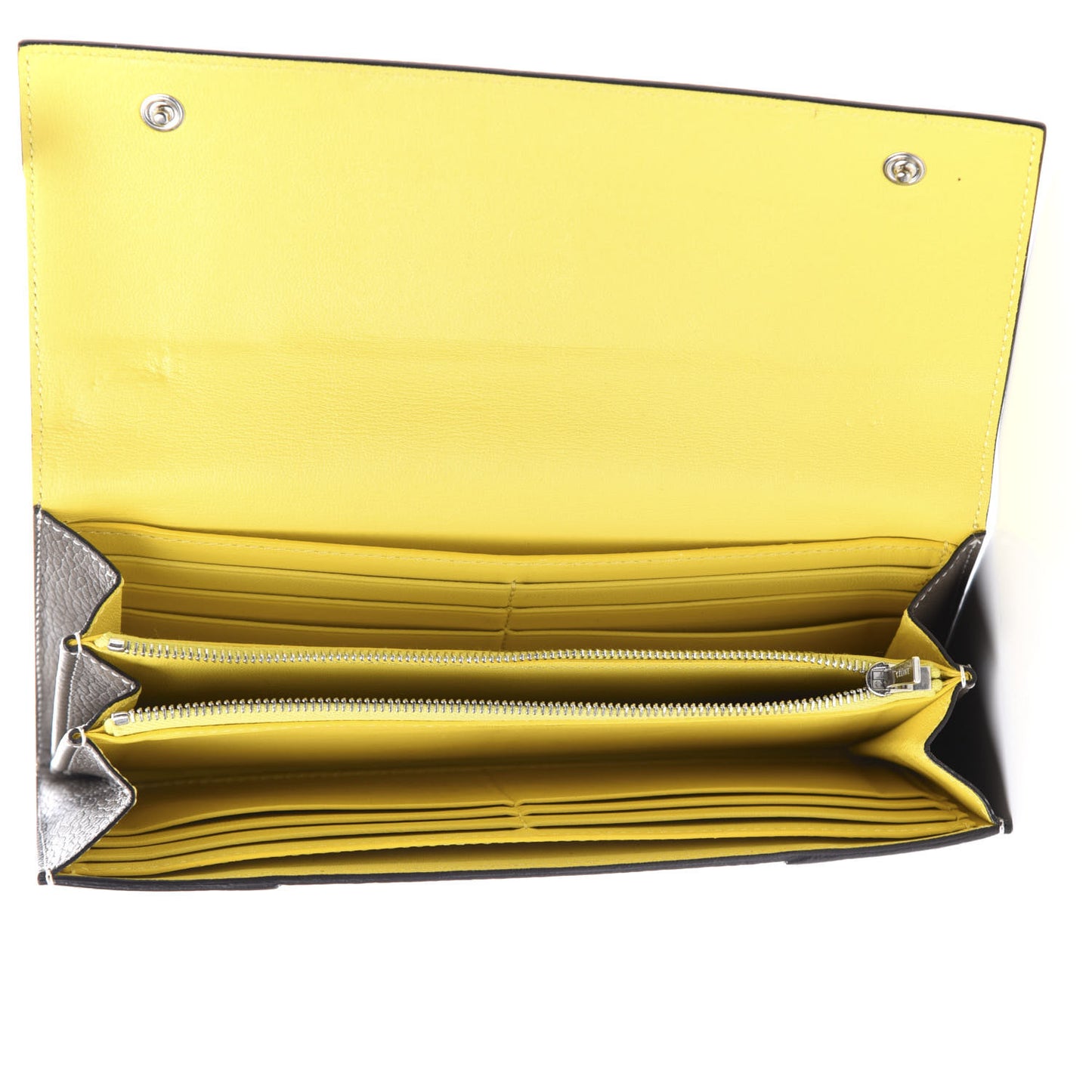 Drummed Calfskin Large Multifunction Flap Wallet Souris