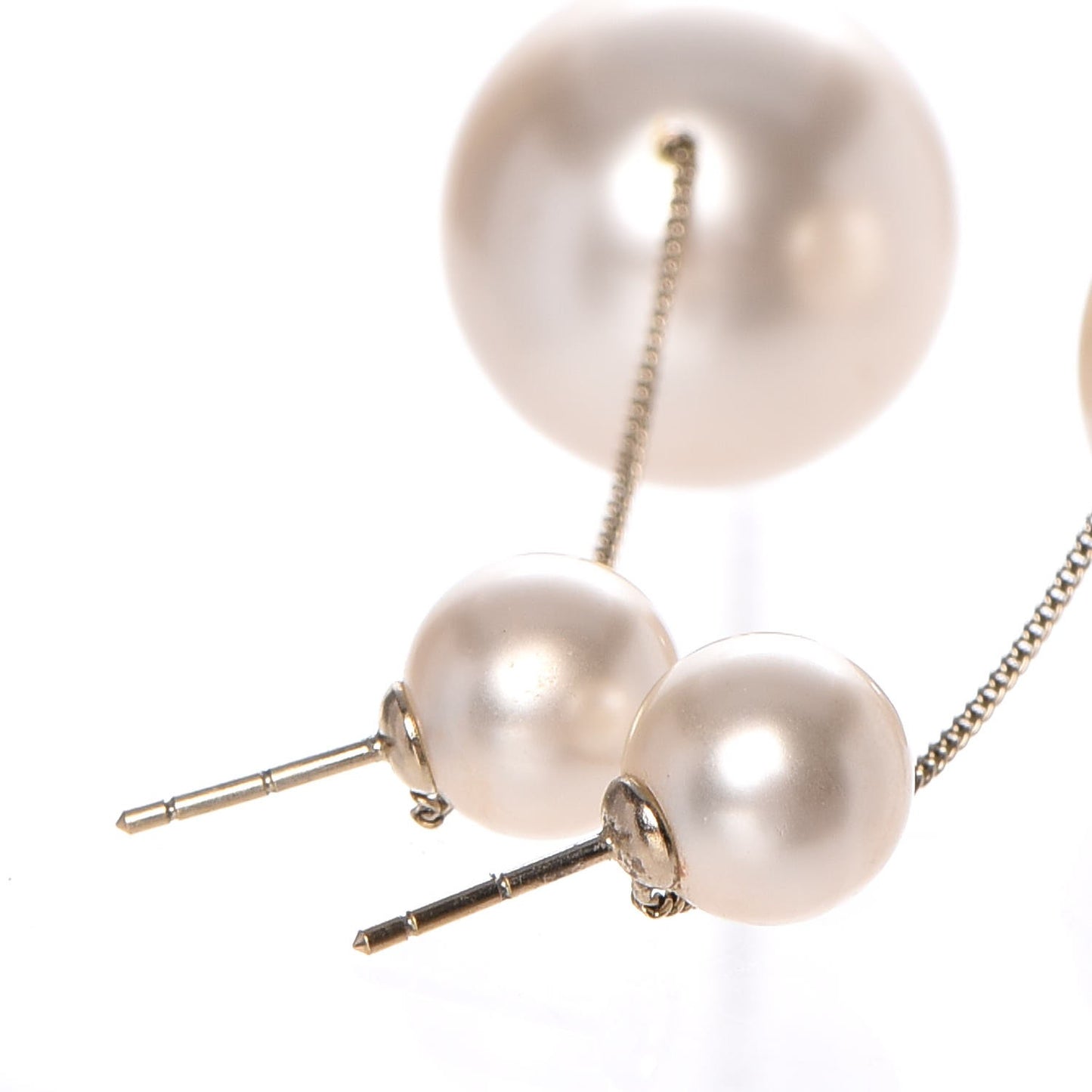 Pearl CC Drop Earrings Gold