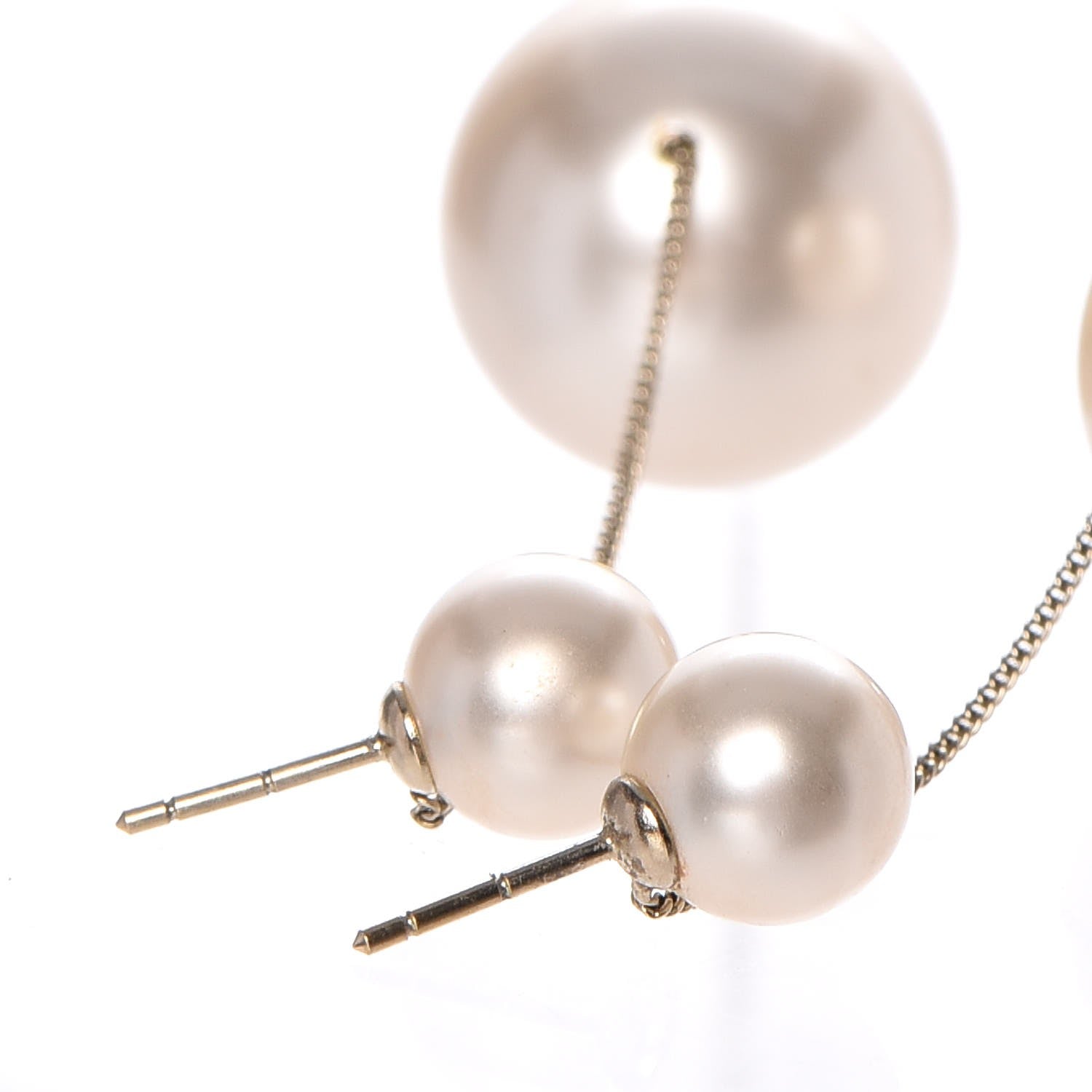 Chanel Pearl CC Drop Earrings Gold 3 of 6