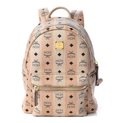 MCM Striped Visetos Small Stark Backpack Beige 1 of 9