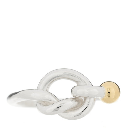 Tiffany Sterling Silver 18K Yellow Gold Love Knot Ring 50 5.5 1 of 4