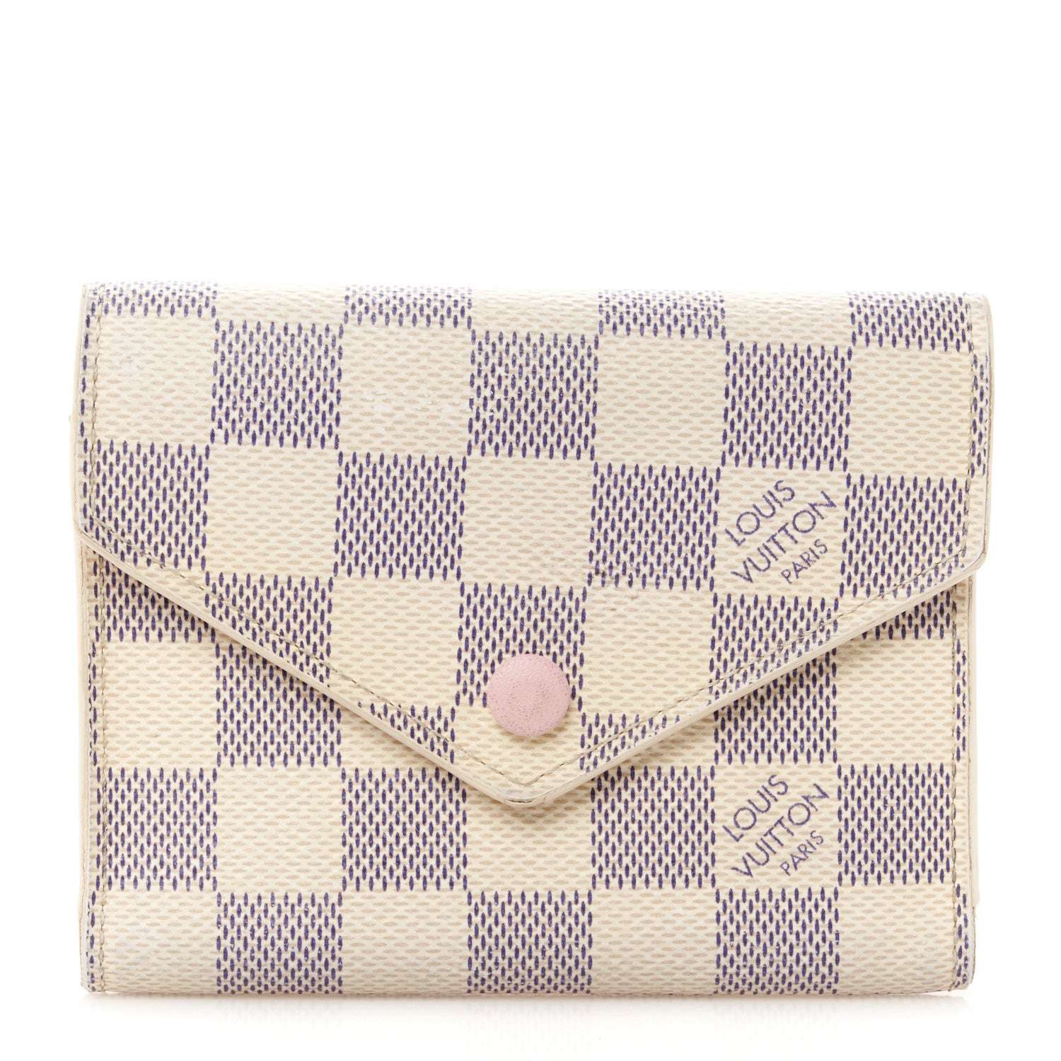 Louis Vuitton Damier Azur Victorine Wallet Rose Ballerine 1 of 10