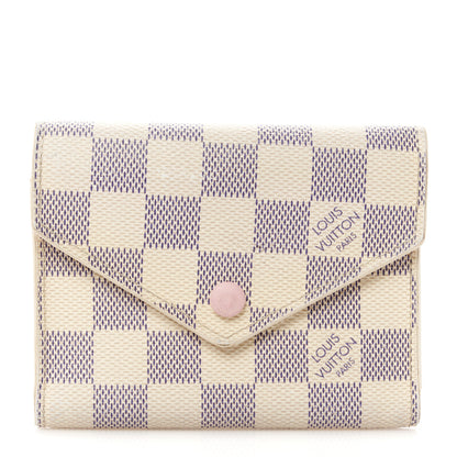 Louis Vuitton Damier Azur Victorine Wallet Rose Ballerine 1 of 10