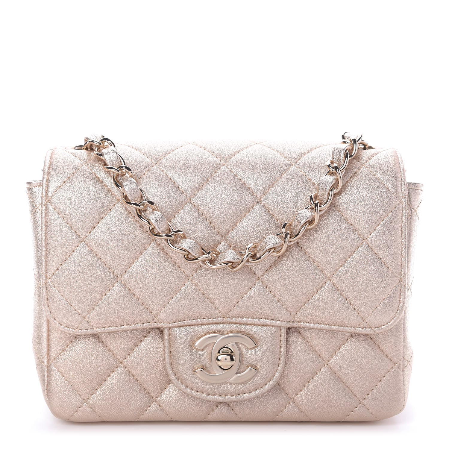 Chanel Metallic Lambskin Quilted Mini Square Flap Gold 1 of 10