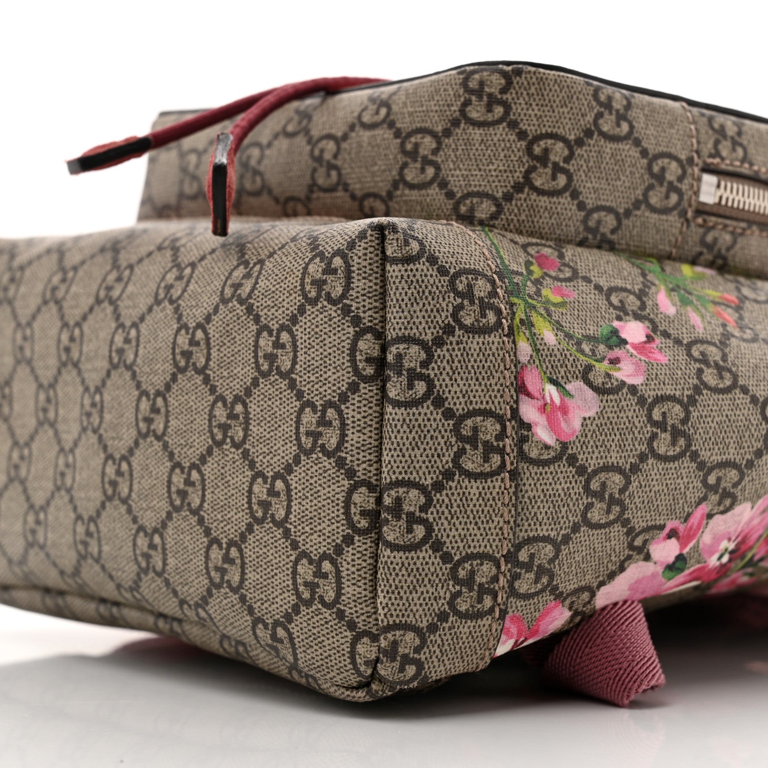 Gucci GG Supreme Monogram Blooms Small Single Buckle Backpack Beige Multicolor Dry Rose 10 of 12